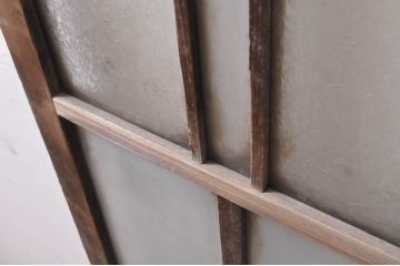 アンティーク建具　和モダンな空間作りにおすすめなガラス窓2枚セット(引き戸、ガラス戸)(R-069170)