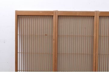 アンティーク建具　上質な和の空間を演出する片面ガラス書院戸4枚セット(引き戸、ガラス戸、ガラス窓)(R-069171)
