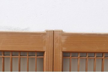 アンティーク建具　上質な和の空間を演出する片面ガラス書院戸4枚セット(引き戸、ガラス戸、ガラス窓)(R-069171)