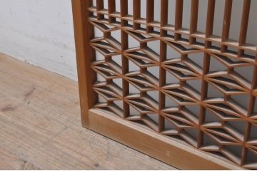 アンティーク建具　上質な和の空間を演出する片面ガラス書院戸4枚セット(引き戸、ガラス戸、ガラス窓)(R-069171)