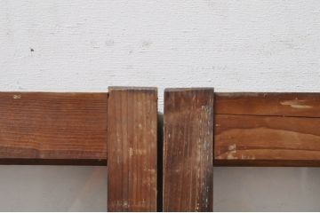 アンティーク建具　大正ロマン　ノスタルジックな雰囲気溢れるガラス窓2枚セット(引き戸、ガラス戸)(R-069172)