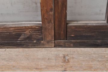 アンティーク建具　大正ロマン　ノスタルジックな雰囲気溢れるガラス窓2枚セット(引き戸、ガラス戸)(R-069172)