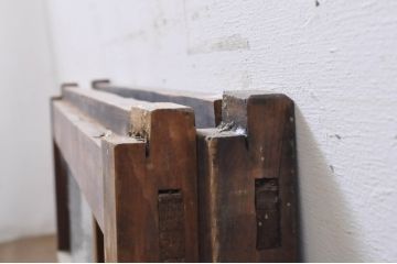 アンティーク建具　大正ロマン　ノスタルジックな雰囲気溢れるガラス窓2枚セット(引き戸、ガラス戸)(R-069172)