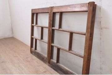 アンティーク建具　大正ロマン　ノスタルジックな雰囲気溢れるガラス窓2枚セット(引き戸、ガラス戸)(R-069172)