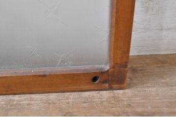 アンティーク建具　インテリアに取り入れやすいシンプルなデザインのダイヤガラス窓2枚セット(引き戸、ガラス戸)(R-069173)