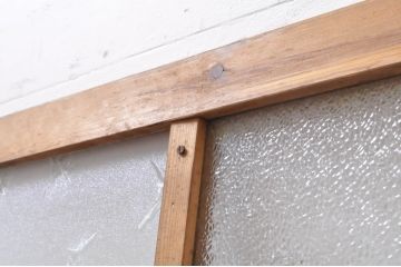 アンティーク建具　インテリアに取り入れやすいシンプルなデザインのダイヤガラス窓2枚セット(引き戸、ガラス戸)(R-069173)