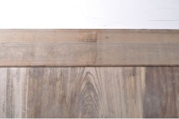 アンティーク建具　特大　特注品!!　松竹梅・鶴亀図　欅(ケヤキ)材　古い豪商で使われていた蔵戸1枚を2分割にリメイク!!　蔵戸2枚セット(引き戸、格子戸、玄関戸)(R-069175)