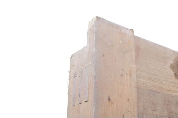 アンティーク建具　特大　特注品!!　松竹梅・鶴亀図　欅(ケヤキ)材　古い豪商で使われていた蔵戸1枚を2分割にリメイク!!　蔵戸2枚セット(引き戸、格子戸、玄関戸)(R-069175)