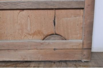 アンティーク建具　特大　特注品!!　欅(ケヤキ)材　古い豪商で使われていた蔵戸1枚を2分割にリメイク!!存在感抜群の蔵戸2枚セット(引き戸、玄関戸)(R-069176)