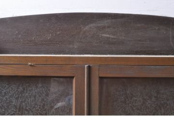 和製アンティーク　大正ロマン　タモ材　懐かしい雰囲気が魅力的なキャビネット(本棚、戸棚、食器棚、カップボード、収納棚、本箱、ブックケース)(R-069178)