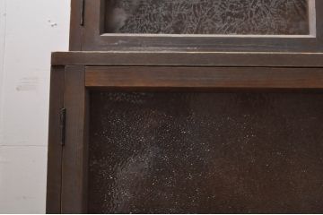 和製アンティーク　大正ロマン　タモ材　懐かしい雰囲気が魅力的な収納棚サイドボード(サイドキャビネット、戸棚、本箱、ブックケース)(R-069180)
