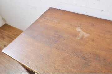和製アンティーク　ナラ(楢)材　ノスタルジックな雰囲気漂う片袖机(ワークデスク、在宅ワーク、在宅用、勉強机)(R-069185)