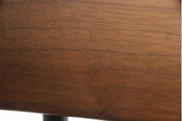 中古　美品　柏木工(カシワ木工、KASHIWA)　本革(レザー)　ウォールナット材　オーク材　シンプルながらも身体に馴染む形状と落ち着いた色合いが素敵なシック(CHIC)サイドチェア2脚セット(ダイニングチェア、ワークチェア、椅子、イス、いす)(定価2脚で約25万円)(R-069196)