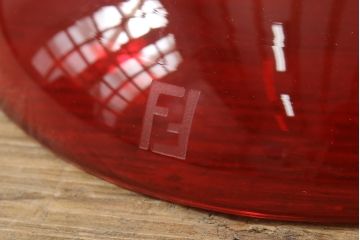 中古　美品　イタリア　FENDI CASA　フェンディ カーサ　クロコダイル型押しレザー　本革　空間のアクセントになるラグジュアリーなスタンドライト(フロアスタンド、テーブルランプ、間接照明、ムラーノガラス?、ムラノガラス?)(R-069205)