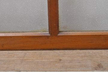 アンティーク建具　インテリアに取り入れやすいシンプルなデザインのダイヤガラス窓2枚セット(引き戸、ガラス戸)(R-069211)