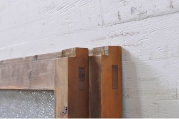 アンティーク建具　インテリアに取り入れやすいシンプルなデザインのダイヤガラス窓2枚セット(引き戸、ガラス戸)(R-069211)