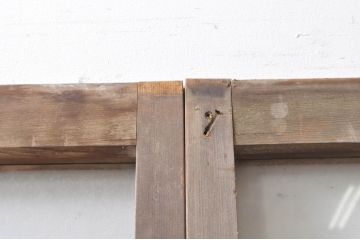 アンティーク建具　どこか懐かしい雰囲気が漂うモールガラス入りのガラス戸4枚セット(引き戸)(R-069212)