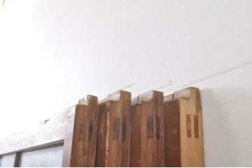 アンティーク建具　どこか懐かしい雰囲気が漂うモールガラス入りのガラス戸4枚セット(引き戸)(R-069212)