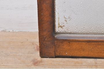 アンティーク建具　インテリアに取り入れやすいシンプルなデザインのダイヤガラス窓2枚セット(引き戸、ガラス戸)(R-069216)
