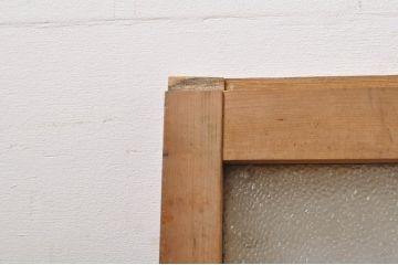アンティーク建具　インテリアに取り入れやすいシンプルなデザインのダイヤガラス窓2枚セット(引き戸、ガラス戸)(R-069216)