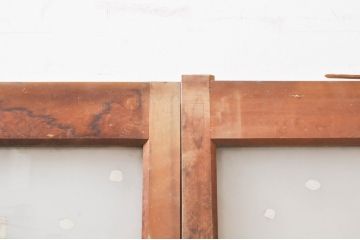 アンティーク建具　大正ロマン　ノスタルジックな雰囲気を醸し出すガラス窓2枚セット(引き戸、ガラス戸)(R-069217)