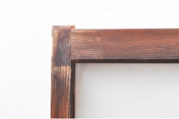 アンティーク建具　経年を感じさせる木味が魅力のガラス窓2枚セット(引き戸、ガラス戸)(R-069218)