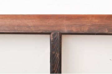 アンティーク建具　経年を感じさせる木味が魅力のガラス窓2枚セット(引き戸、ガラス戸)(R-069218)