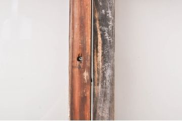 アンティーク建具　経年を感じさせる木味が魅力のガラス窓2枚セット(引き戸、ガラス戸)(R-069218)