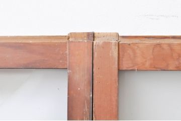 アンティーク建具　経年を感じさせる木味が魅力のガラス窓2枚セット(引き戸、ガラス戸)(R-069218)