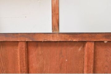 アンティーク建具　経年を感じさせる木味が魅力のガラス窓2枚セット(引き戸、ガラス戸)(R-069218)