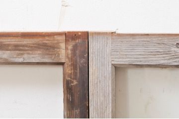 アンティーク建具　大正ロマン　どこか懐かしい雰囲気を醸し出すガラス戸2枚セット(引き戸)(R-069219)