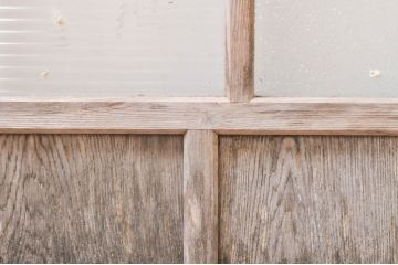 アンティーク建具　大正ロマン　どこか懐かしい雰囲気を醸し出すガラス戸2枚セット(引き戸)(R-069219)
