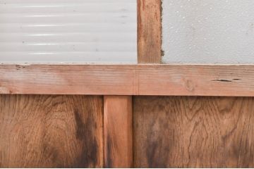 アンティーク建具　大正ロマン　どこか懐かしい雰囲気を醸し出すガラス戸2枚セット(引き戸)(R-069219)