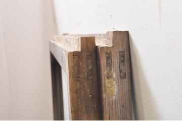 アンティーク建具　大正ロマン　どこか懐かしい雰囲気を醸し出すガラス戸2枚セット(引き戸)(R-069219)