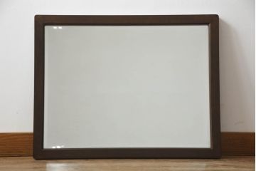 中古　北海道民芸家具　どんな空間にも馴染むシンプルなデザインが魅力のウォールミラー(壁掛け鏡)(R-069222)