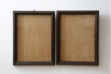 中古　松本民芸家具　シンプルなデザインと深みのある色合いが素敵な額縁2点セット(木製フレーム)(R-069224)