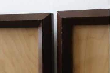 中古　松本民芸家具　シンプルなデザインと深みのある色合いが素敵な額縁2点セット(木製フレーム)(R-069224)