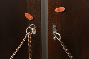 中古　松本民芸家具　シンプルなデザインと深みのある色合いが素敵な額縁2点セット(木製フレーム)(R-069224)