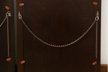 中古　松本民芸家具　シンプルなデザインと深みのある色合いが素敵な額縁2点セット(木製フレーム)(R-069224)