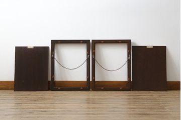 中古　松本民芸家具　シンプルなデザインと深みのある色合いが素敵な額縁2点セット(木製フレーム)(R-069224)