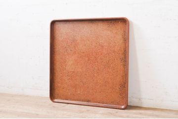 和製ビンテージ　特大　津軽塗り独特の斑点模様が目を引く角盆(トレー、お盆、ヴィンテージ)(R-069225)