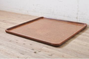 和製ビンテージ　特大　津軽塗り独特の斑点模様が目を引く角盆(トレー、お盆、ヴィンテージ)(R-069225)