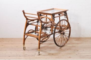 中古　廃盤品　メデア(Medea)　ワゴンART900　芸術的な美しさが存在感を放つアール・ヌーボー様式のトロリー(ワゴン)(定価約124万円)(R-069226)