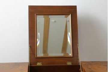中古　美品　C.M.T.社　CONSORZIO MOBILIERI D'ARTE　象嵌入り　品のある佇まいの猫脚ドレッサー(デスク、コンソールテーブル、机、化粧台、鏡台、ミラー)(R-069229)