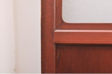 アンティーク建具　レーザー組子入れます!　和モダンな空間作りにおすすめなガラス帯戸4枚セット(引き戸、ガラス戸、板戸)(R-069231)