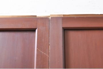 アンティーク建具　レーザー組子入れます!　和モダンな空間作りにおすすめなガラス帯戸4枚セット(引き戸、ガラス戸、板戸)(R-069231)