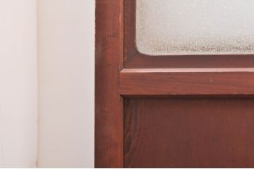 アンティーク建具　レーザー組子入れます!　和モダンな空間作りにおすすめなガラス帯戸4枚セット(引き戸、ガラス戸、板戸)(R-069231)