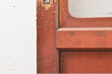 アンティーク建具　レーザー組子入れます!　和の雰囲気を高めるガラス帯戸1枚(引き戸、ガラス戸、板戸)(R-069232)