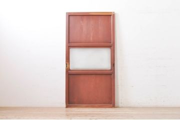 アンティーク建具　レーザー組子入れます!　上質な和を演出するガラス帯戸1枚(引き戸、ガラス戸、板戸)(R-069233)