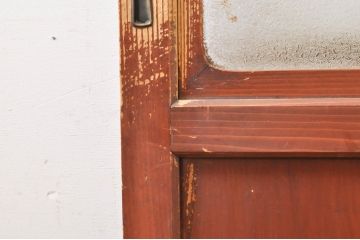 アンティーク建具　レーザー組子入れます!　上質な和を演出するガラス帯戸1枚(引き戸、ガラス戸、板戸)(R-069233)